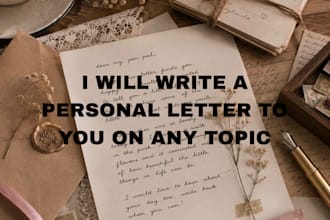 write a personal letter to you on any topic