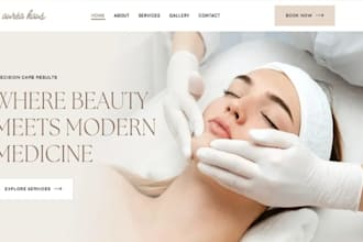 design wix med spa website day spa beauty salon wellness massage therapy website