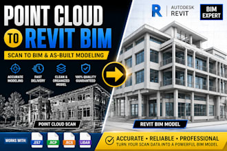 convert point cloud to revit bim model, scan to bim and as built drawing