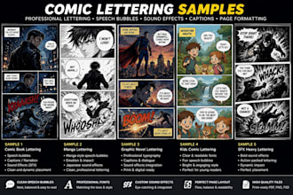 professionally letter your comic book manga graphic novel