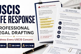 draft a professional uscis rfe response for your immigration case