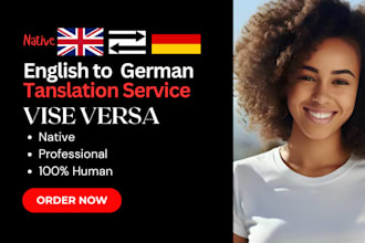 provide native english to german or german to english professionally