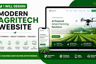 design a modern agritech startup ai farming organic smart agric farming website