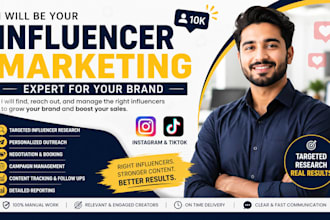 manage influencer marketing, research and outreach campaigns