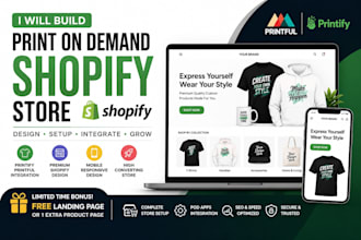 create a shopify pod store with printify, printful and custom products