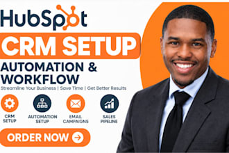 setup hubspot CRM, workflow automation, sales pipeline and lead nurturing