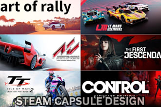 design steam capsule art, steam capsule game promotion, game wishlist