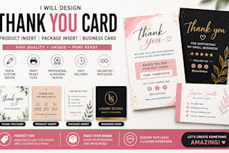 design amazon product insert  thank you card and packaging insert