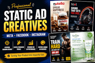 design high converting static ad and facebook ad creatives for meta