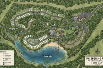 design a professional rv park, campground and site map
