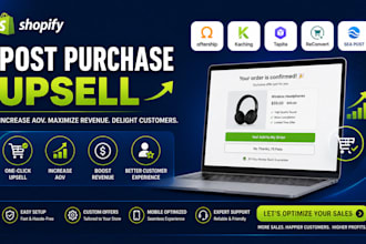 setup shopify post purchase upsell aftersell kaching tapita reconvert sea post