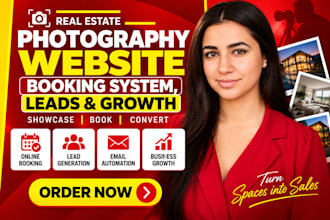 build real estate photography website design booking system and lead generation