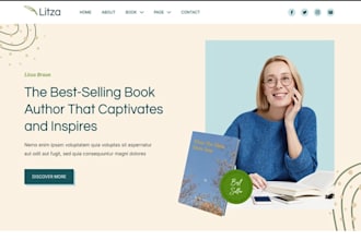 design wix author website book launch ebook writer portfolio author website