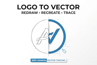 redraw logo vector tracing, vectorize image png to vector