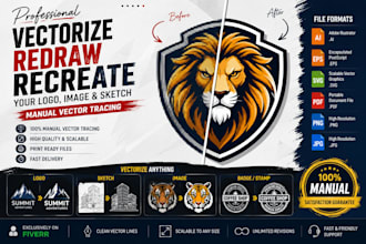 vectorize, redraw, recreate your logo, image
