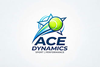 design a dynamic tennis ball logo for your brand