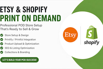 setup etsy shopify print on demand store, shopify pod store, printify printful