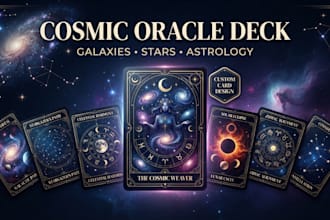 create a cosmic oracle card deck inspired by galaxies, stars and astrology
