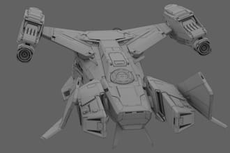 3d space ship model, spaceship interior, robot 3d sculpting, 3d starship