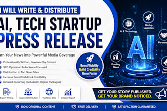 write and distribute ai tech startup press release