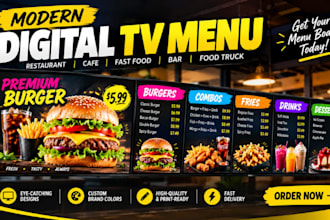 design restaurant menu, digital menu board, menu board for restaurant tv screen