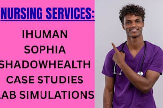 do ihuman, shadowhealth, sophia, case studies, lab simulations