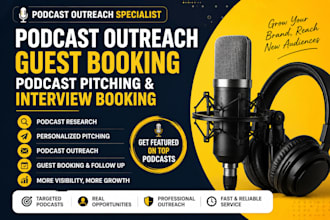 do podcast guest booking outreach pitching interview for author and businesses