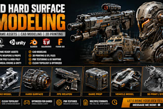 3d hard surface modeling 3d sculpting cad design game assets solidworks fusion36