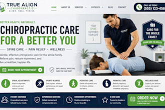 design wix chiropractic website pediatric chiropractor spine clinic website