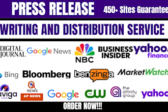 write, publish and do press release distribution, submit press release, press