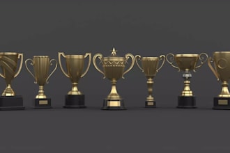 do attractive medal design, award, badge design, trophy design for your event