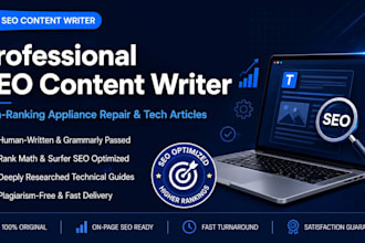write technical SEO articles and appliance repair blog posts
