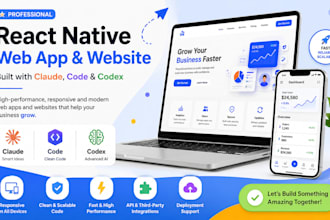 do a professional react native web app and website using claude, code, and codex