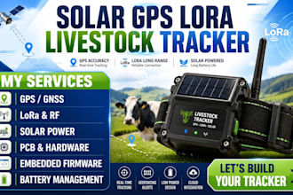 develop solar powered gps lora livestock tracker pcb rf embedded firmware system