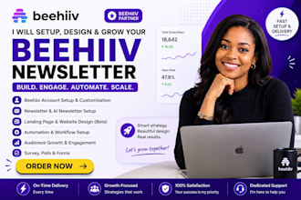 setup beehiiv newsletter, beehiiv website design, beehive landing page
