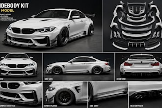 3d car modeling, car body kit, automotive cad, 3d printing, widebody kit