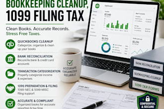 do quickbooks bookkeeping cleanup and 1099 filing tax
