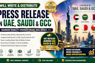 write and distribute press release in uae saudi gcc