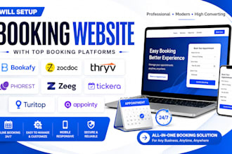 setup bookafy zocdoc thryv phorest zeeg tickera turitop appointy booking website