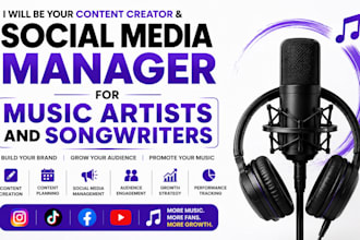 be your content creator and social media manager for artists and songwriters