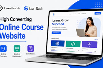 build a high converting learnworlds or learndash course website