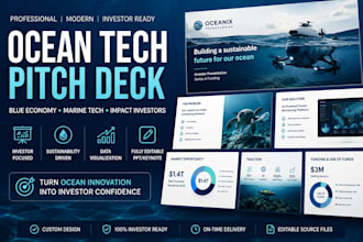 design ocean tech pitch deck blue economy investor deck business plan deck