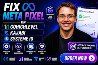 create fix meta pixel on gohighlevel kajabi systeme io