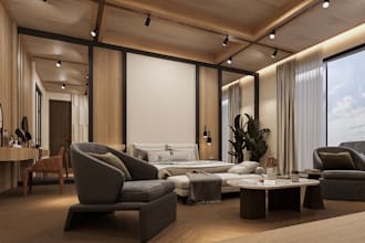 do interior 3d design and visualization for residential and commercial
