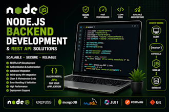 develop a scalable nodejs backend and rest API