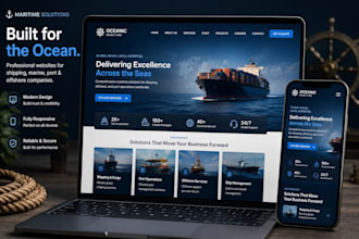 design a maritime website for shipping, marine, port and offshore companies