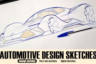 create automotive design sketches and car concepts