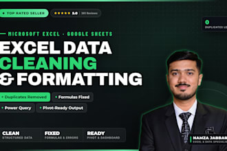 do excel data cleaning, formatting and spreadsheet cleanup
