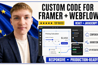code custom react components for framer and js for webflow