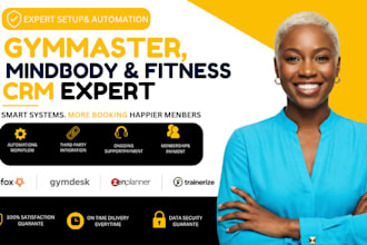 setup gymmaster, mindbody, glofox fitness CRM and gym booking system